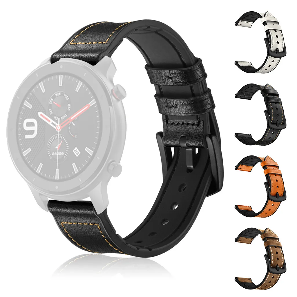 Сменный ремешок для часов кожаный Amazfit Gtr смарт часы 42 мм спортивные Смарт