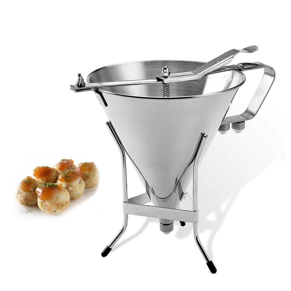

New Pancake Batter Dispenser Donut Poffertjes Taiyaki Cupcake Waffle Dispenser Funnel 304 Stainless Steel Free Shipping