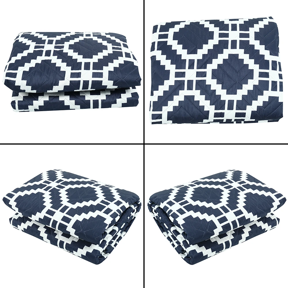 blue Printed Waterproof Pet Sofa Cover Stretch Slipcovers Sofa Cover for Living Room Sofa Cover Dust Cover Single / Two / Three Seat - Цвет: blue