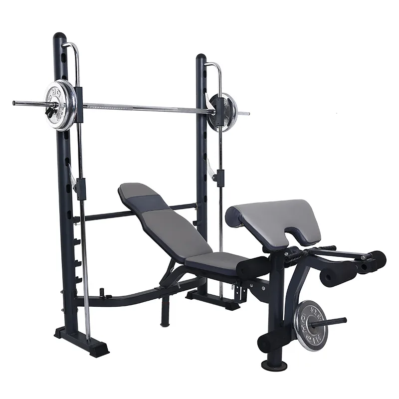 Details about   Multifunctional Weightlifting Bench Press Bench Barbell Bed Squat Rack US 