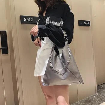 

Unique Design Large Shoulder Bags for Women 2020 New Female Fashion Korean Crossbody Bags Vintage Pu Leather Chain lady Tote Bag