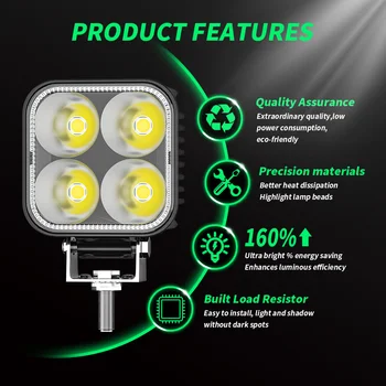 

12W LED Work Light 3 Modes Strobe Led Bar Truck Atv Offroad Driving Fog