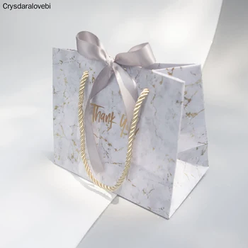 

10pcs/lot High-quality Gift Bag Marble Style Candy Boxes Wedding favors Portable Gift Box Party Favor Decoration