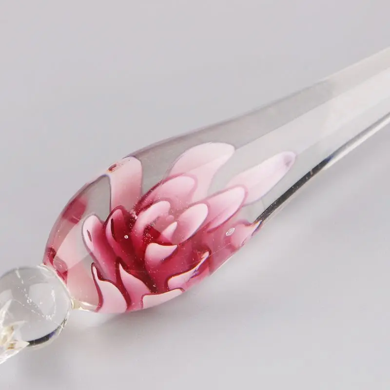 13Pcs/Set Cherry Blossom Rain Bottled Dip Glass Pen Ink With Fountain Dip Writing Signature Pen Art Supplies Gifts 11UB