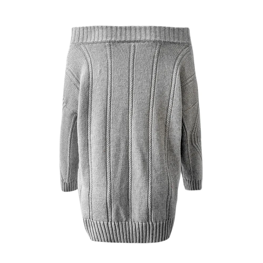  Off Shoulder Loose Slash Neck Sweater Pullover Blouse