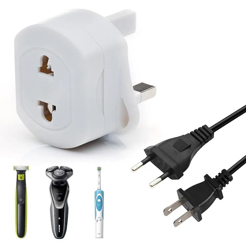 

EU 2 Pin To UK 3 Pin Fused Adaptor Plug Black For Shaver/Toothbrush D0E7