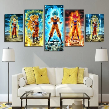 

DIY 3D Diamond Embroidery 5 Pieces Cartoon Dragon Ball Z diamond art full square round drill diamond painting Rhinestone WW067