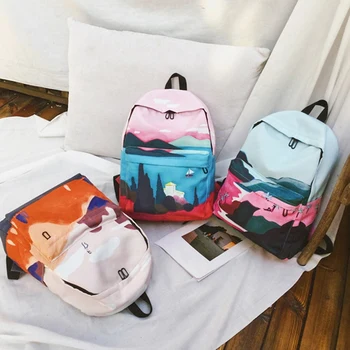 

Female Canvas Travel Backpack Women Back Pack School Bags for Teenage Girl Rucksack