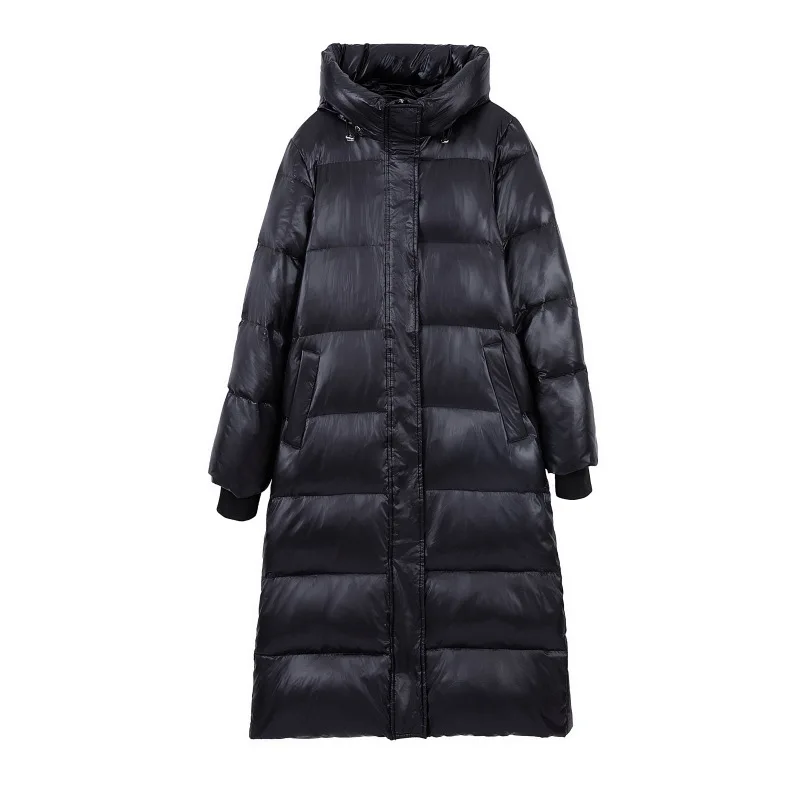 TopFurMall) зимние женские парки пуховики куртки с капюшоном Дамская Длинная Верхняя одежда Пальто LF9187