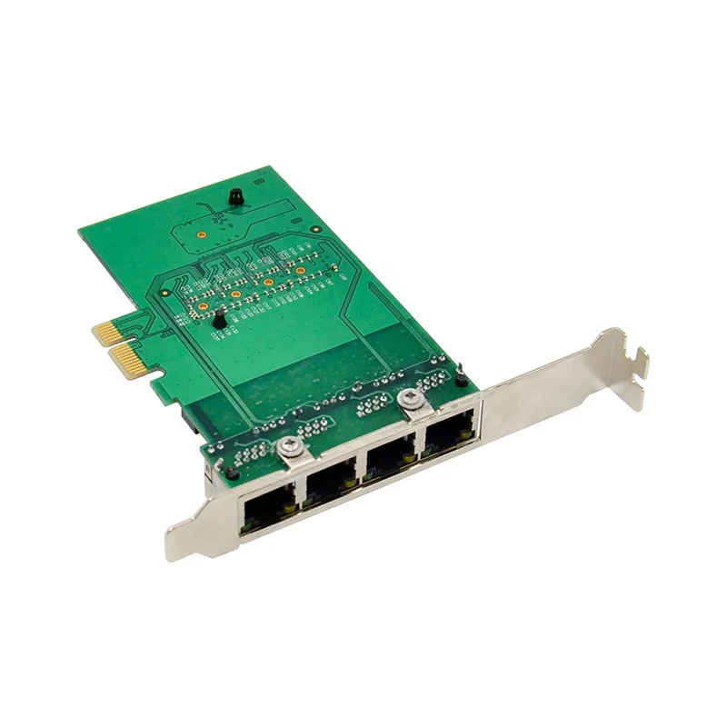 NIC Placa de rede, PCI-E para 4 portas RJ45 Gigabit 1000M