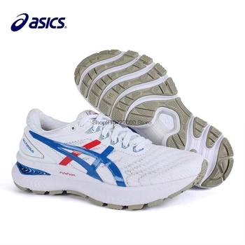 

Asics GEL-Nimbus N22 women's stable cushioning shock absorption running shoes white blue red size 36-40