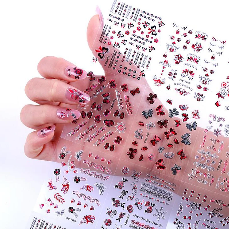 30sheets Nail Seal Decals, 3d Nail Seal Art, Beautiful Nail Sticker