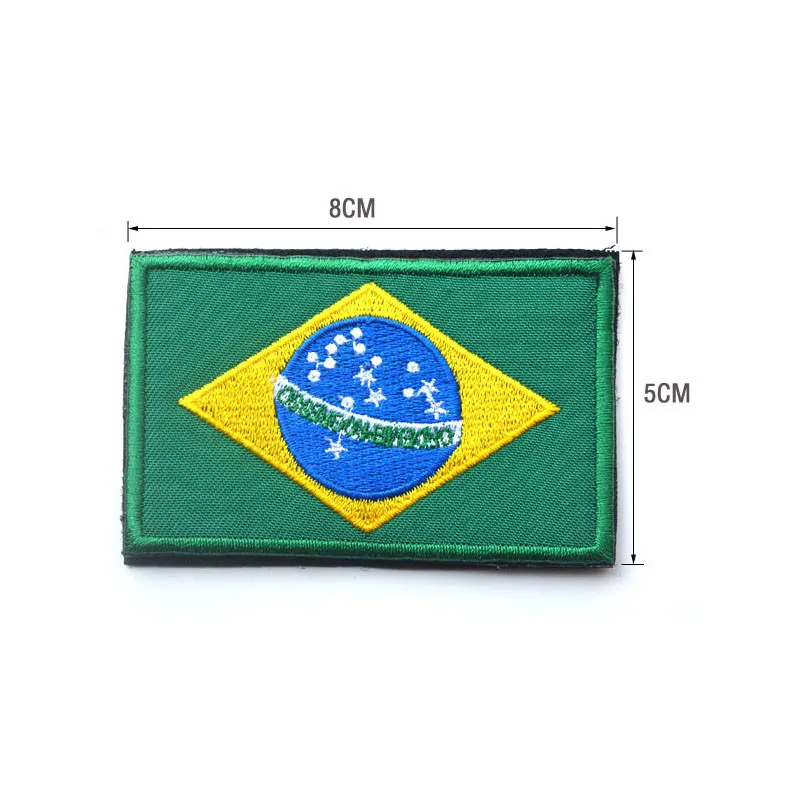 Brazil Тканевые нашивки в виде флага страны, военные нашивки в Россию, Японию, индийскую, ирландскую, немецкую нашивку с крючком, флаг Израиля, нашивки для рюкзака - Цвет: Brazil