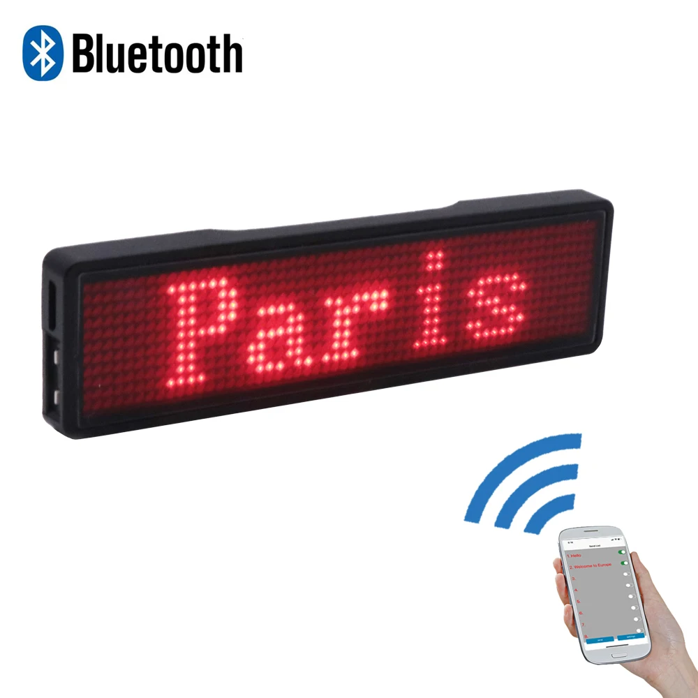 Bluetooth светодиодная бирка с именем 7 цветов миниатюрная модель автобуса