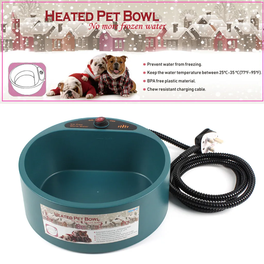 Pet dog bowl food winter cat heating feed cage bowl thermostat pet cat dog heating bowl cat dog food tray automatic constant#45