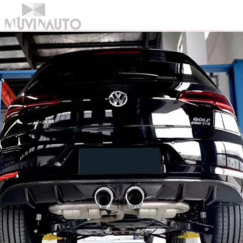 Model R20 Real Carbon Fiber Car Center Double-outlet Diffuser Impact Bar for Volkswagen Golf 7MK 7 Standard Edition