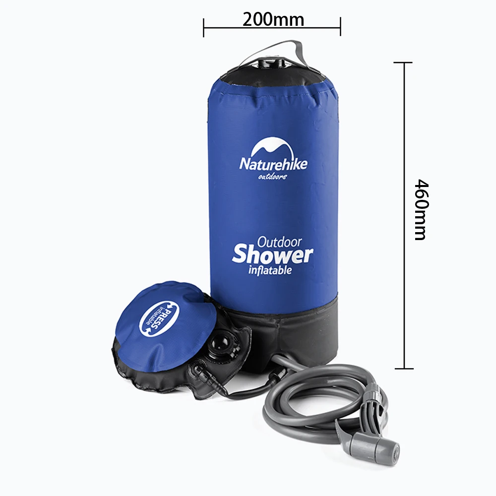 

Naturehike Outdoor Hiking Light Shower Bag 11L Pvc Outdoor Inflatable Shower Pressure Shower Portable Camp Shower Water Bag
