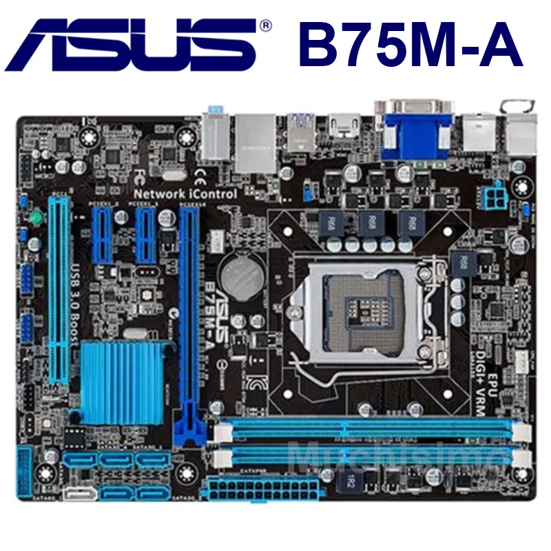 ASUS B75M-A оригинальная материнская плата LGA1155 DDR3 Процессор I3 I5 I7 22/32nm 16 Гб USB3.0 B75 настольных B75 B75M б/у