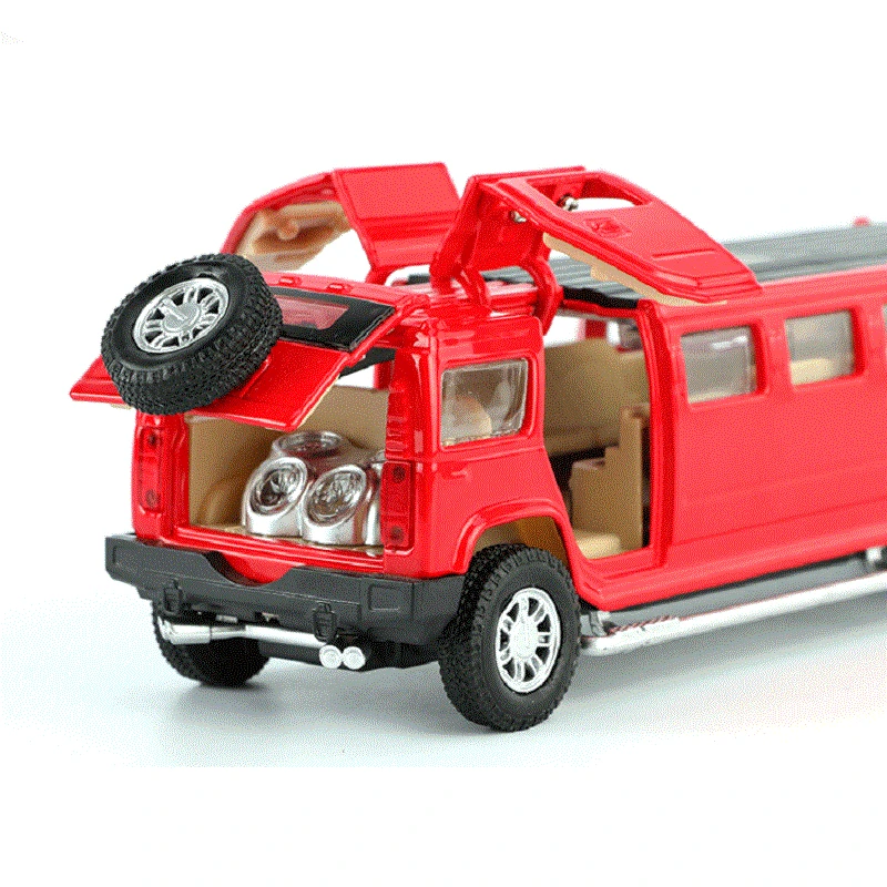 Goedkoop Hoge simulatie 132 legering hummer limousine metalen diecast auto model trek flashing musical kinderen speelgoed voertuigen gratis verzending