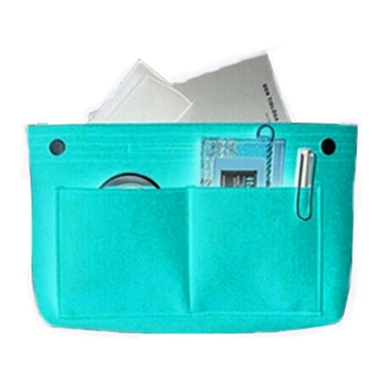 

Women Useful Bag Easy Storage Portable Foldabled Insert Bag Durable MultiPocket Handbag Felt Organizer Bag
