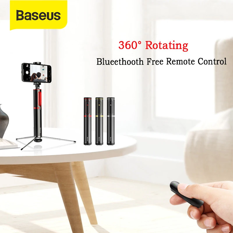 Baseus Wireless Bluetooth Selfie Stick Mini Handheld Monopod Foldable Extendable Tripod with Remote Control for Mobile Phone