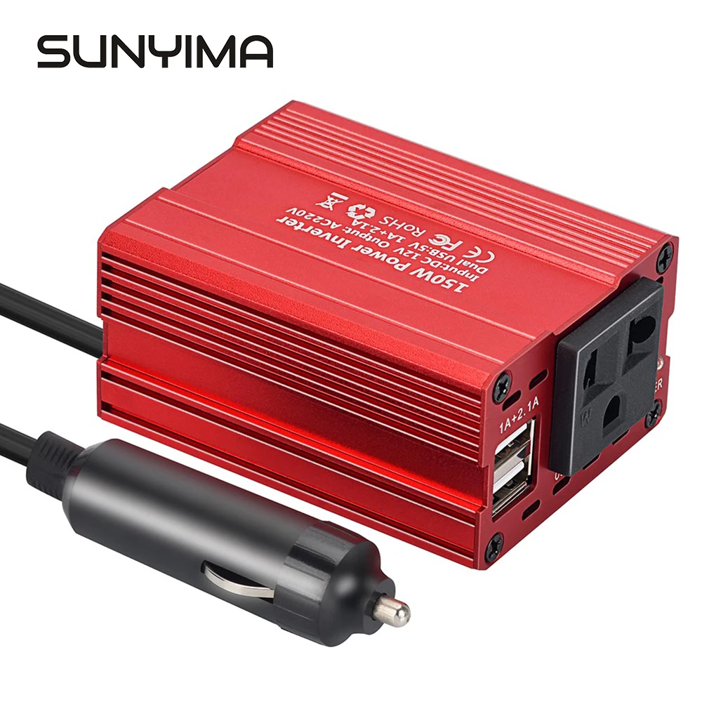 

SUNYIMA 150W Power Peak 300W DC12V To 220V USB Modified Sine Wave Inverter Converter Solar Power Supply