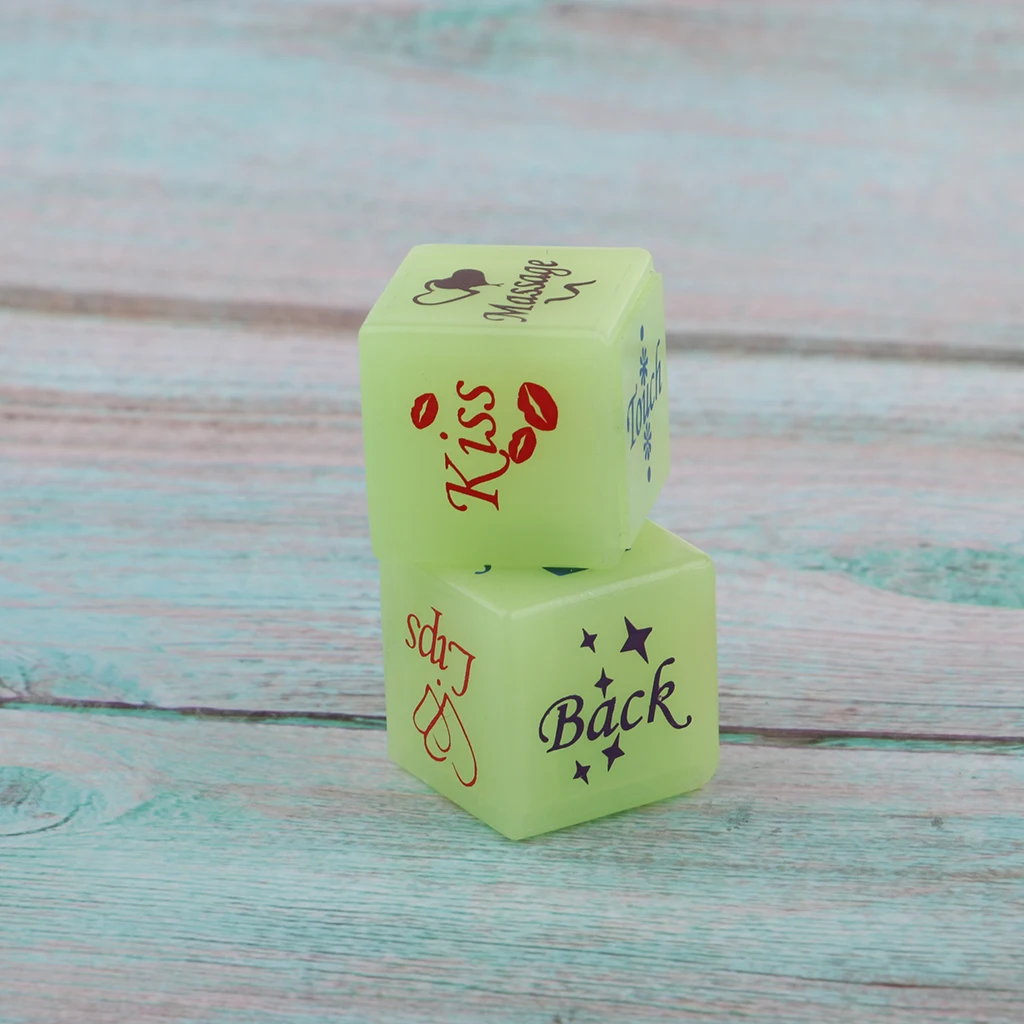 2pcs D6 Glow in Dark Couples Foreplay Game Dice for Him or Her Spicy G
