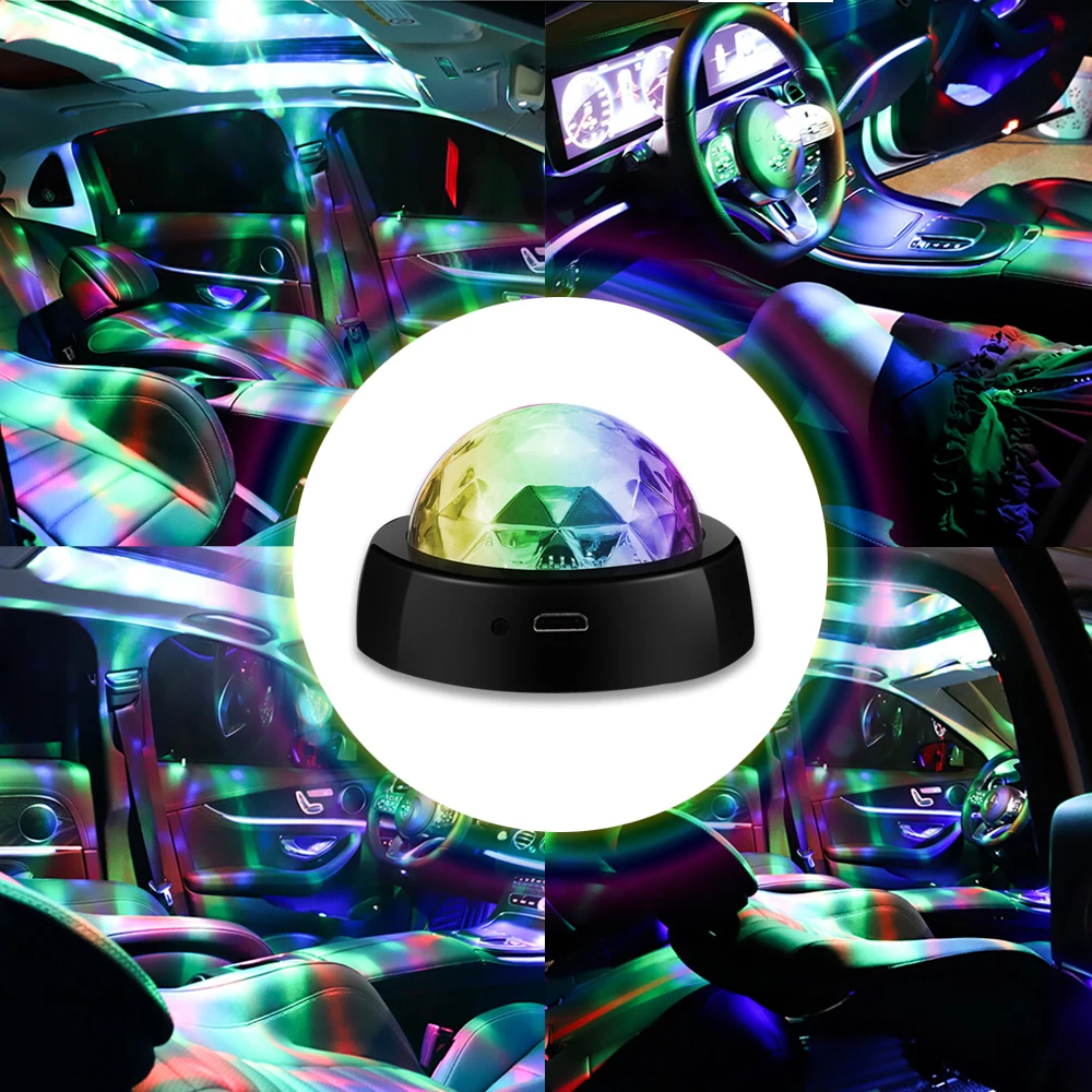 LEEPEE магический сценический эффект света DJ RGB Красочная музыкальная лампа авто декоративная лампа USB Перезаряжаемый Автомобильный светодиодный свет