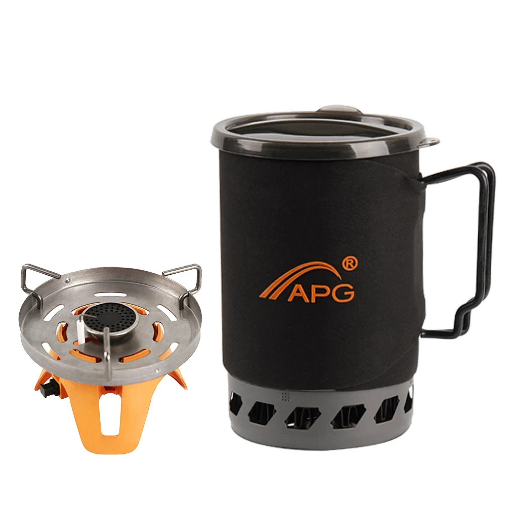 

Outdoor Camping Cookware Stove Set Set Cooking Pot Gas Burner Stove Set With Gas Adapter For Outdoor Camping Hiking Picnic
