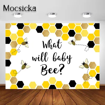 

Mocsicka Honeycomb Bee Gender Reveal Backdrop What Will Baby Bee Baby Shower Party Decorations Photography Background Banner