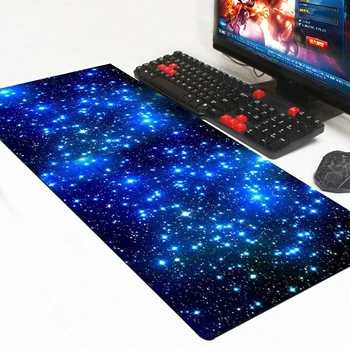 

For Laptop Computer Desk Pad Keyboard Mat Large Blue Starry Sky Galaxy Anti-slip Rubber Gaming Mouse Pad Keyboard Mat