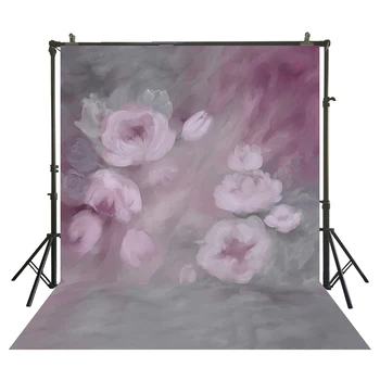 

gray floral professional backdrops photography fabric background portrait abstract muslin backdrop senior portrait props W-3848