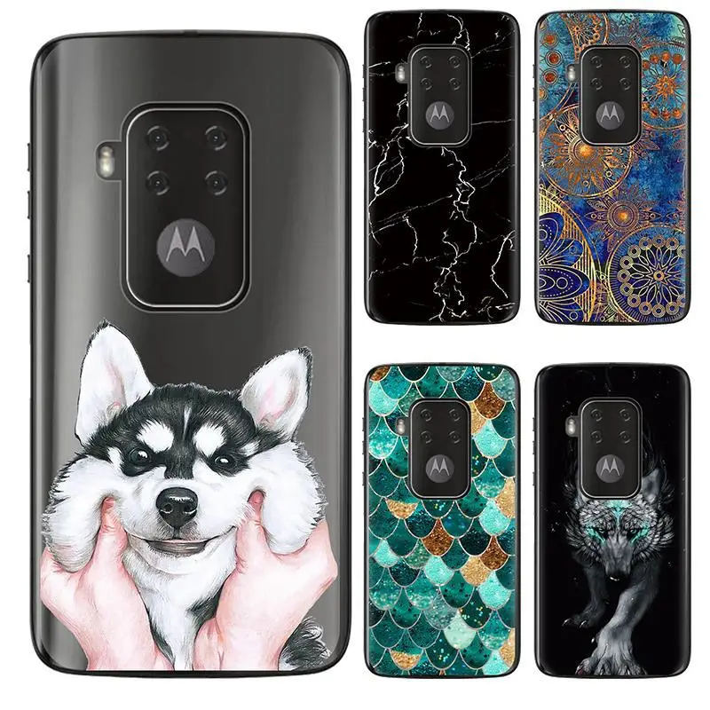 Силиконовый чехол для Moto One Pro мягкая задняя крышка из ТПУ с мультяшным принтом