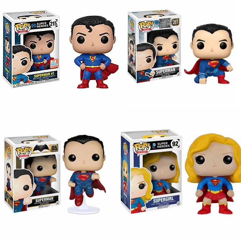 Funko Pop! Супергероев Супермен Супергерл 10 см виниловые фигурки ПВХ Коллекция