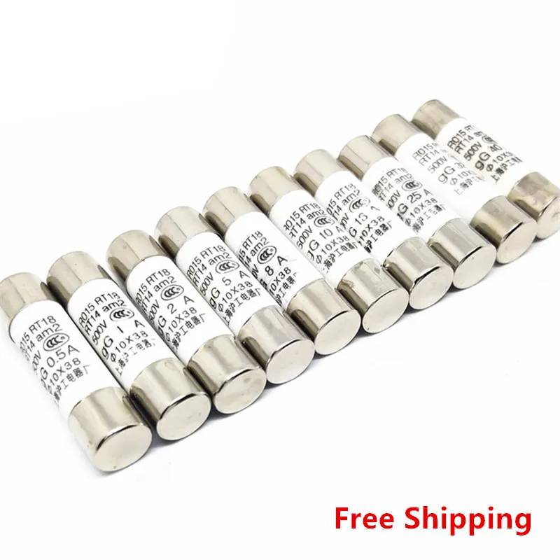 

10*38 Fast blow Ceramic Fuse 10x38mm Fuse 380V 500V 0.5A 1A 2A 3A 4A 5A 6A 8A 10A 16A 20A 25A 32A 40A RO15 RT18 RT14 5Pcs