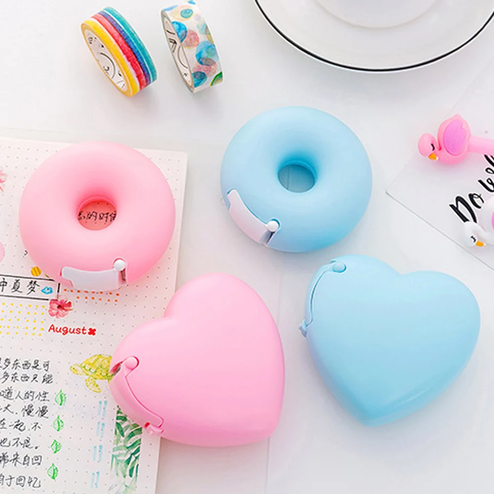 

1pcs Portable Roll Tape Dispenser Tape Cutter Cartoon Colorful Roll Tape Organizer Home School Tape Cutter Office Tape Dispenser
