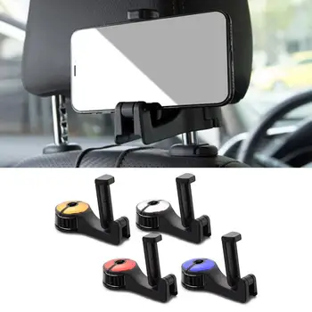 

Car Hooks Auto Back Seat Hooks With Phone Holder Universal Vehicle Car Headrest Hooks Hook With Lock And Phone Groceries