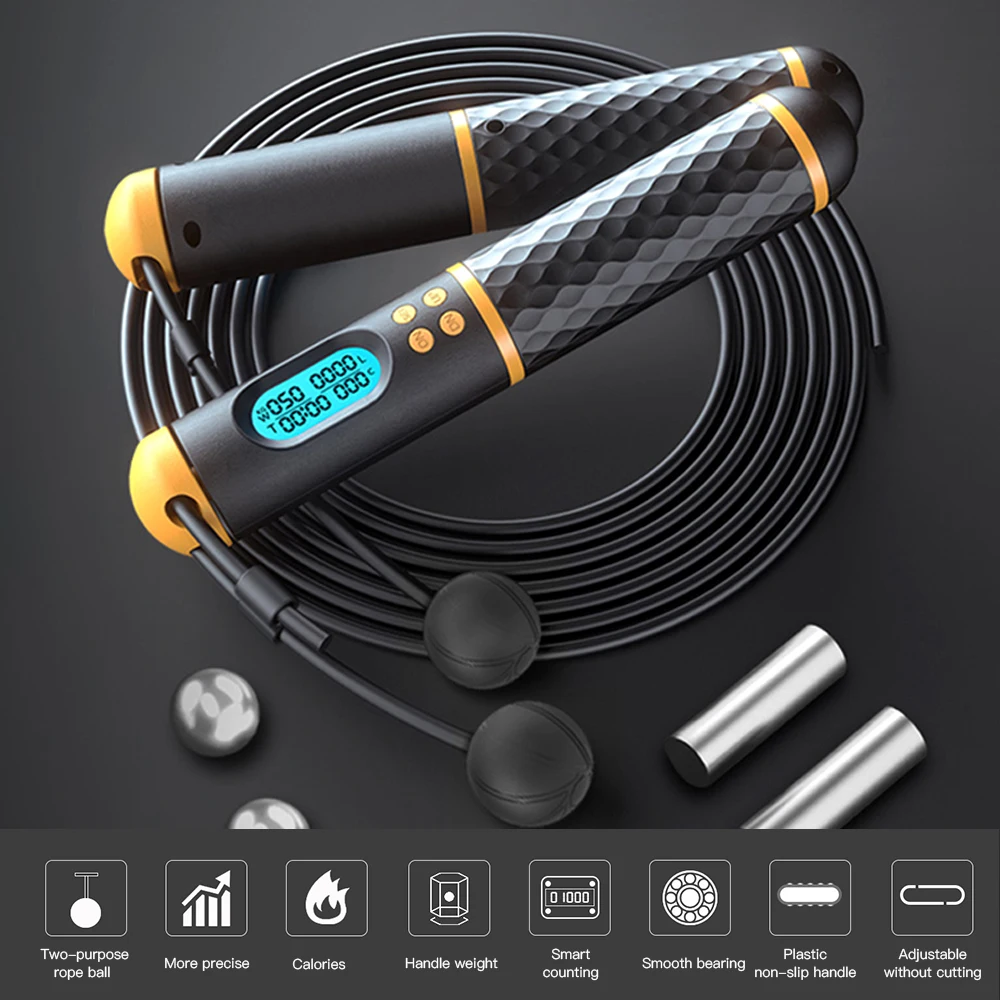 Ropeless Jumpflex Pro,Corde À Sauter Corde A Sauter Sport Avec Compteur De Calories Corde À Sauter Sans Fil Réglable Poignée En Mousse Antidérapante Pour Fitness/Crossfit/Sport-A