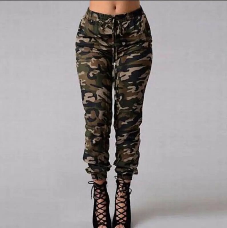 camo high waisted joggers