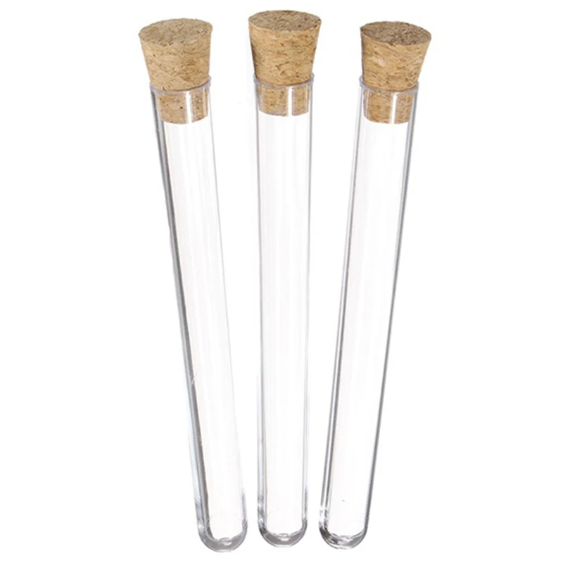 

50Pcs Laboratory Plastic Test Tube 15Ml with Cork 15X150Mm Laboratory School Education Supplies