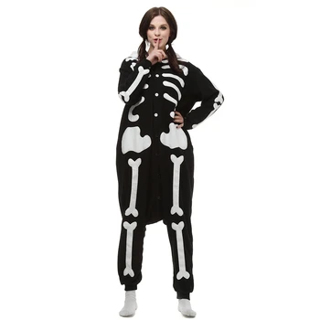 

Large XXL Skeleton Onesie For Adults Skull Kigurumi Women Pajamas Sleepwear For Halloween One-piece Pijama Cosplay Costume 200CM