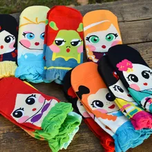 Милые носки-башмачки с принтом «русские куклы», «Принцесса Эльза», «Белоснежка», носки-башмачки, высокая температура, с узором, Нескользящие Повседневные носки