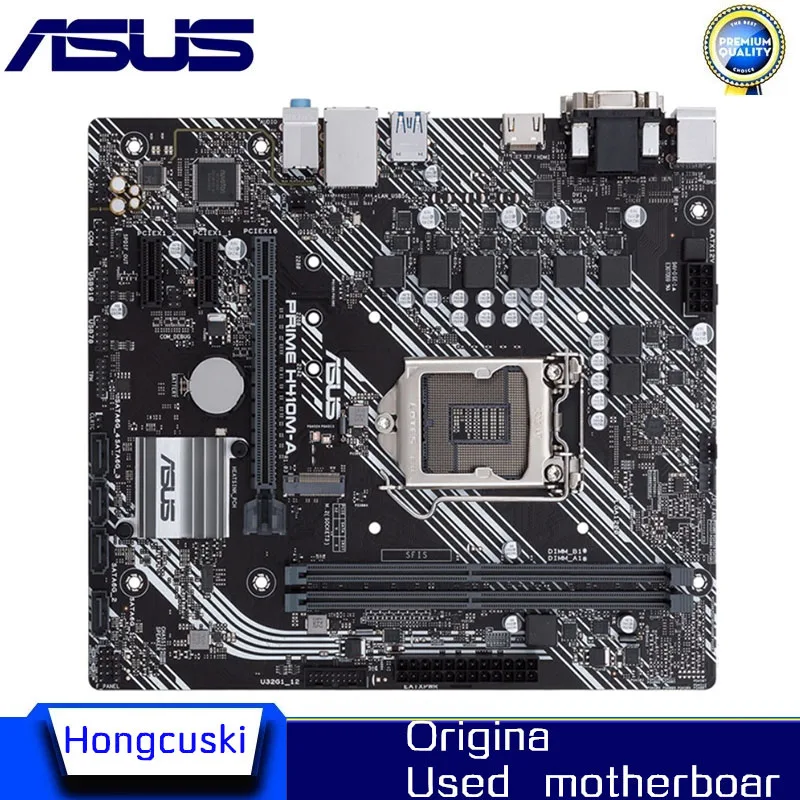 Б/у материнская плата для Asus PRIME, оригинальная десктопная Материнская плата Intel H410 H410M DDR4 LGA 1200 i7/i5/i3 USB3.0 SATA3