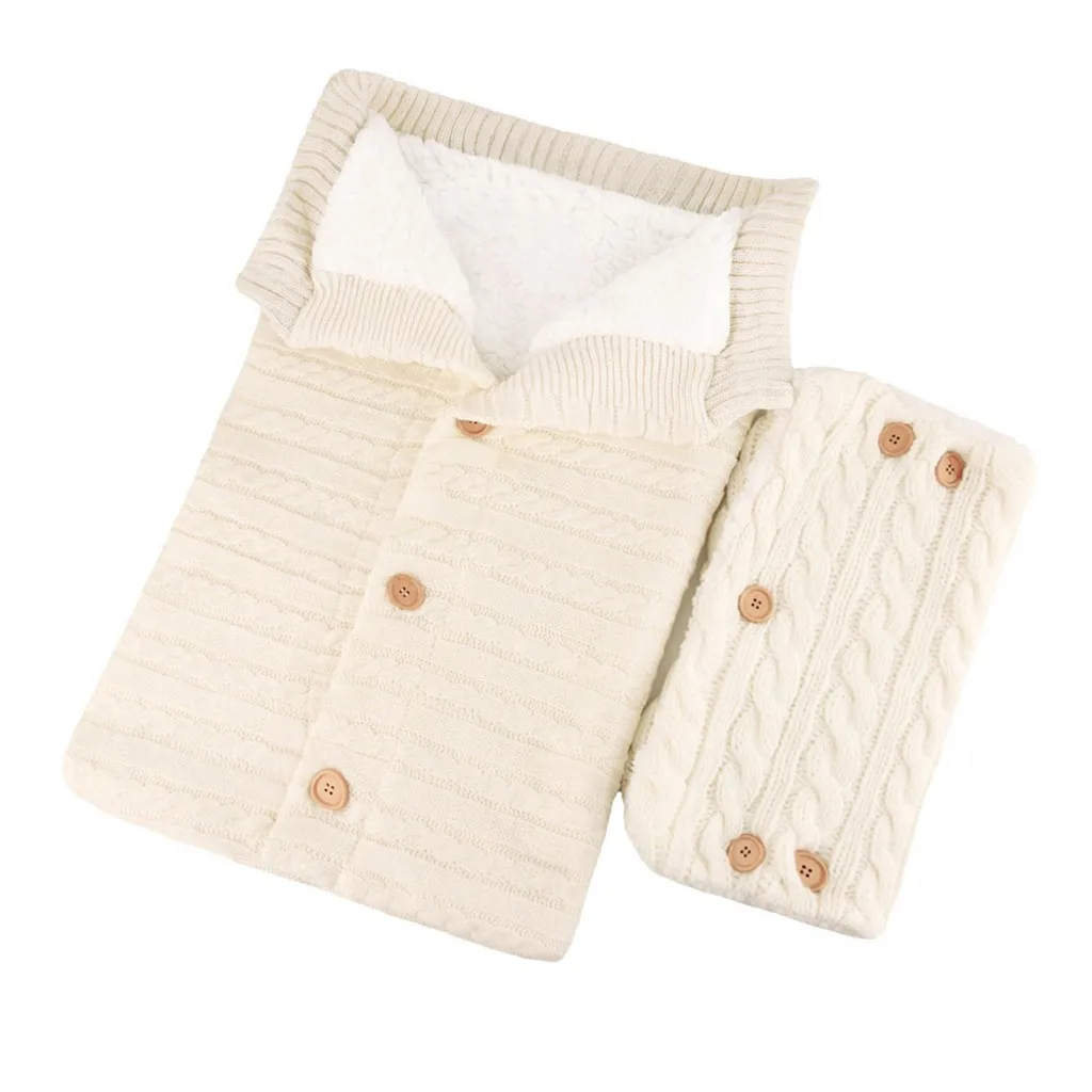Теплое детское одеяло мягкая детская спальная сумка для ног вязаный конверт пеленка для новорожденных+ перчатки аксессуары спальные мешки