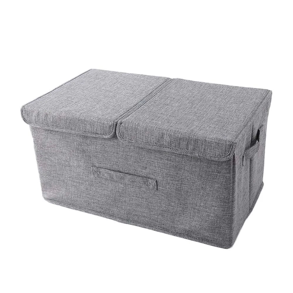 gray Коробки для хранения с двойной крышкой без запаха полиэфирной ткани для хранения в чистоте корзины контейнеры с органайзером для детской игрушки - Цвет: gray