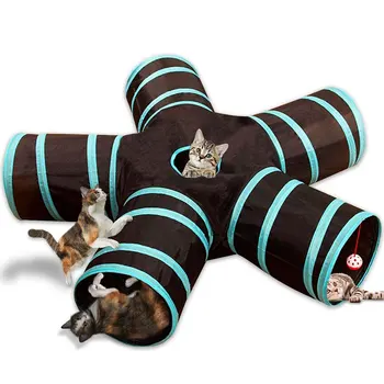

Foldable Pet Cat Tunnel Hot 5 Holes Indoor Outdoor Pet Cat Training Toy for Cat Rabbit Animal Play Tunnel Tube Cats Toys