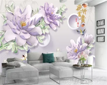 

3d Modern Wallpaper HD 3d Pink Noble Peony Custom Romantic Floral Interior Silk Mural Wallpaper