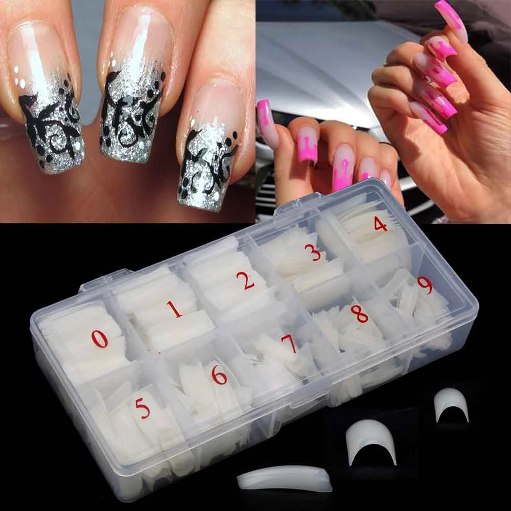 500pcs Gefalschte Nagel Tipps Acryl Nail Art Fur Manikure Werkzeuge Kunstliche Falsche Sarg Lange Ballerina Spitze Schonheit Klar Naturliche Weiss Falsche Nagel Aliexpress