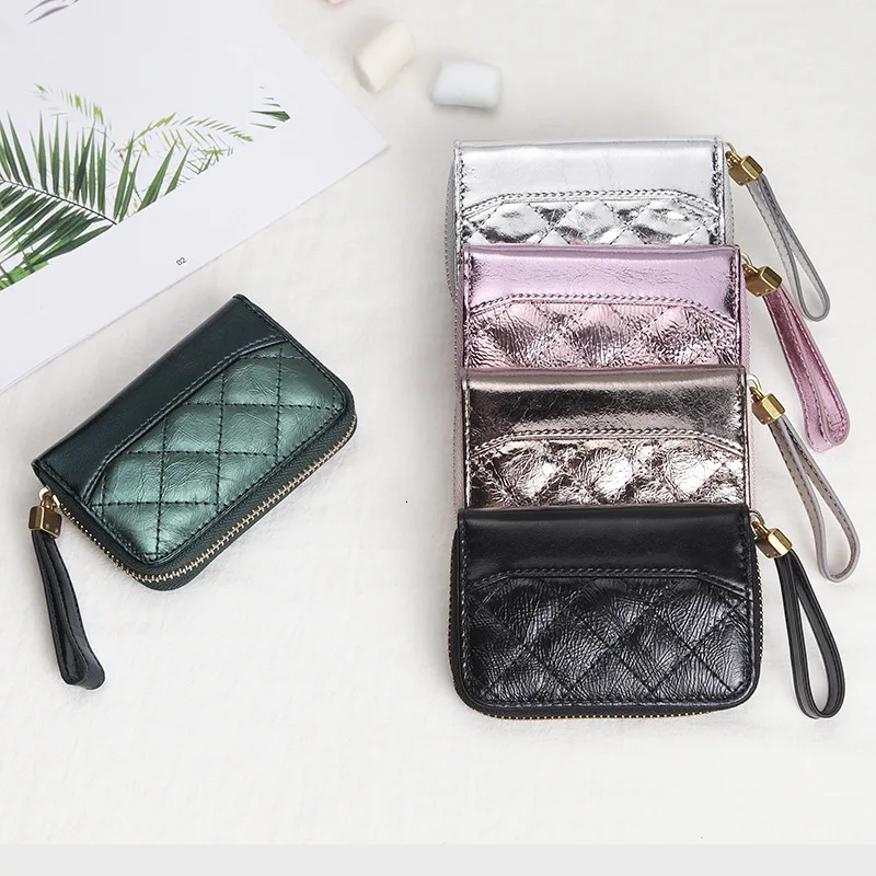 Women Cards Holder Case Wallet Card Holders Pocket Coin Genuine Leather Ladies Coin Purse Wallet Mini Clutch Bags Cartera Mujer