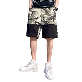 

Fashion 2020 Summer Cargo Shorts Men Casual Patchwork Shorts Male Loose Short Pants